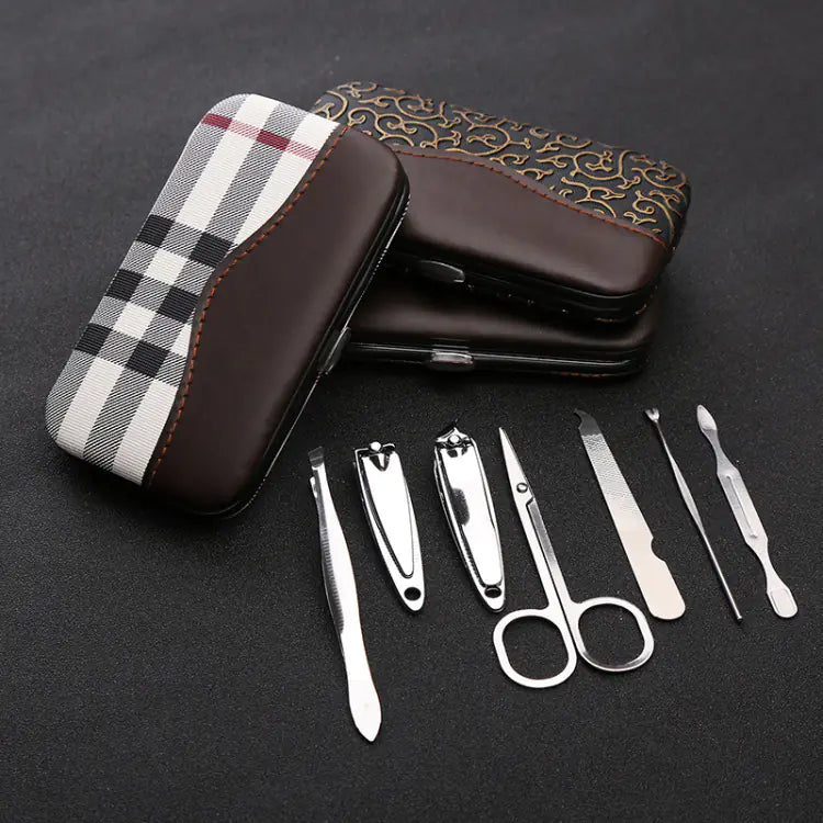 7-Piece Deluxe Manicure Kit with Leather Case