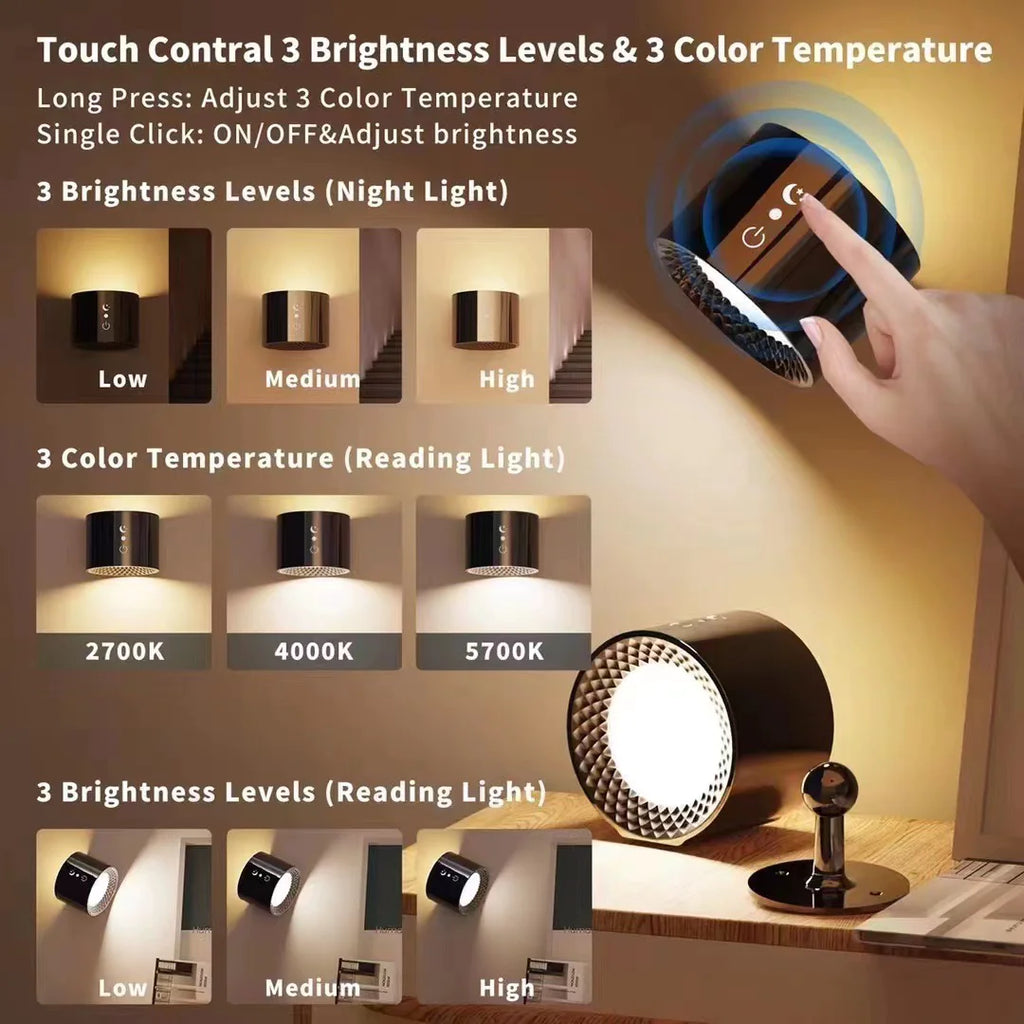 Dual-Head Magnetic Night Lamp