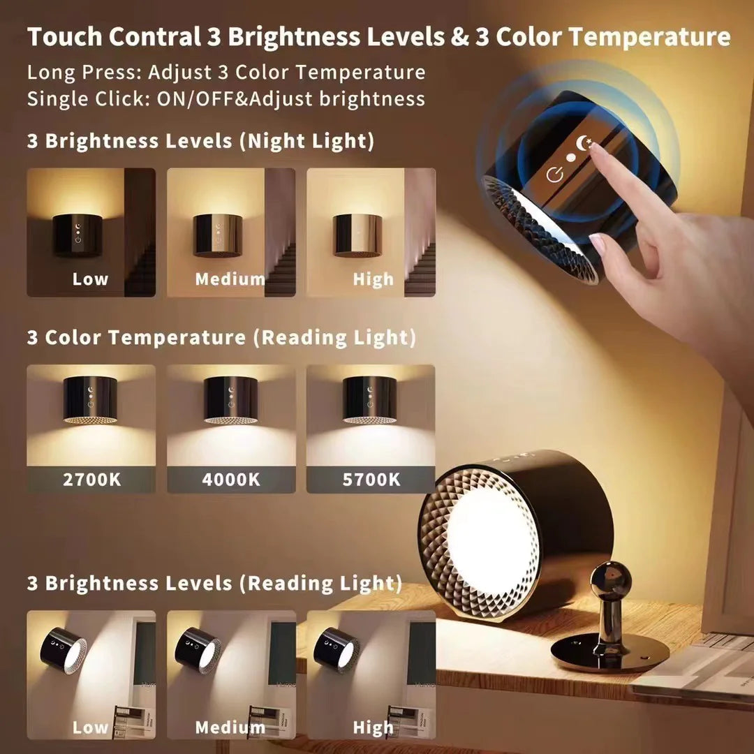 Dual-Head Magnetic Night Lamp