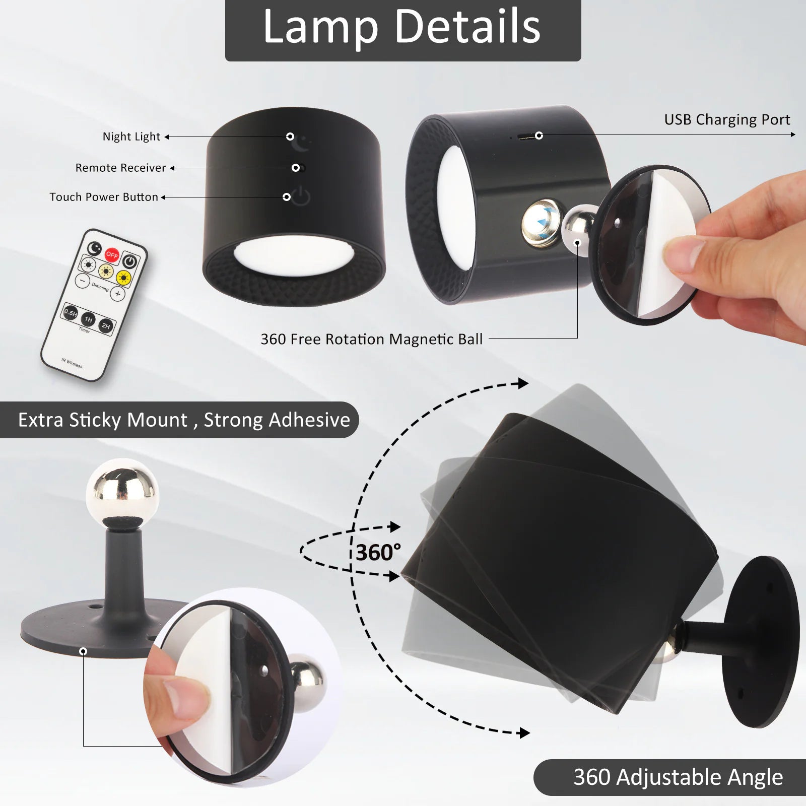 Dual-Head Magnetic Night Lamp